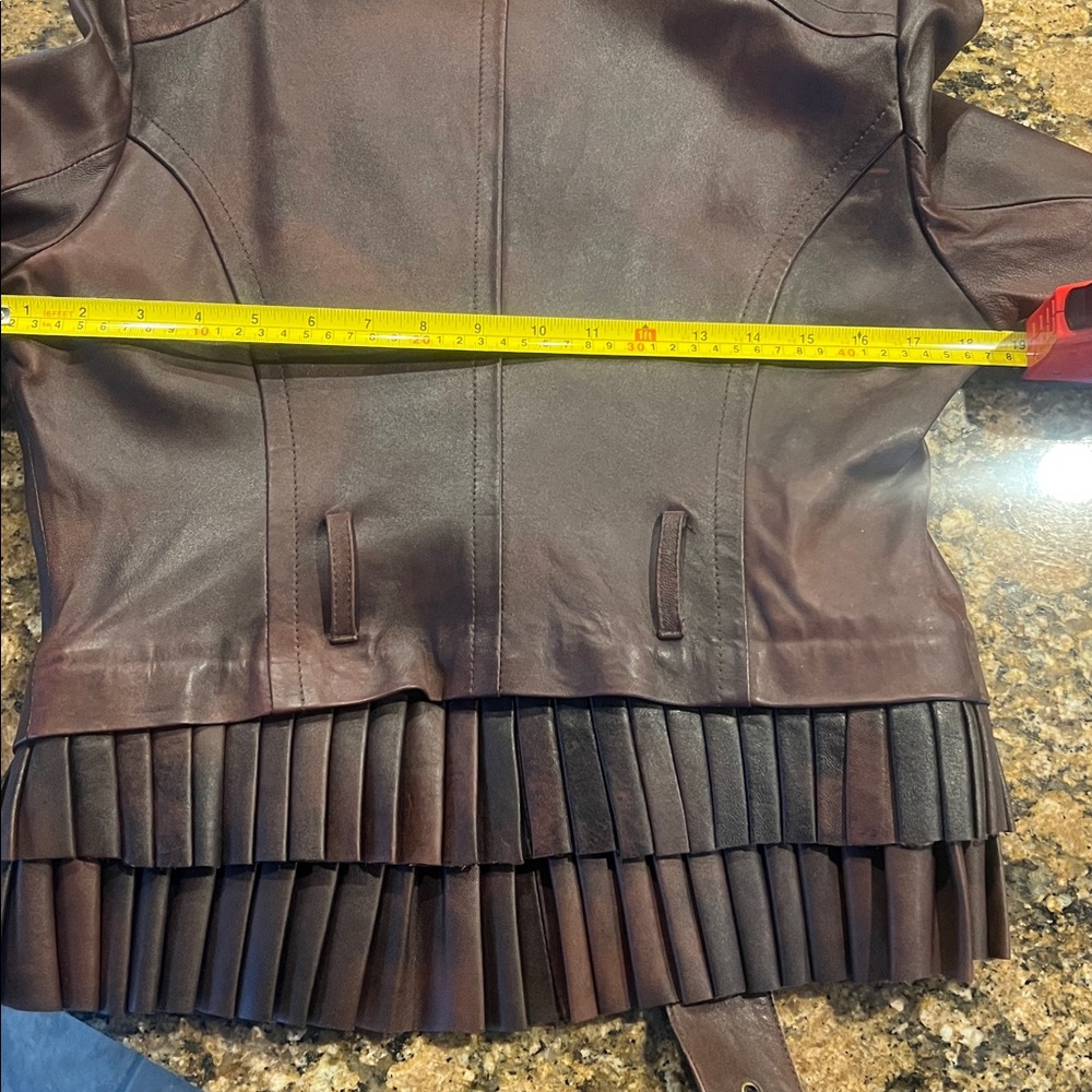 Vintage LAMB Brown Leather Women's Jacket - Picture 13 of 15